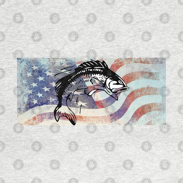 USA American Flag Patriotic Cool Graphic Distressed Design Hobby Gifts Fishing by tamdevo1